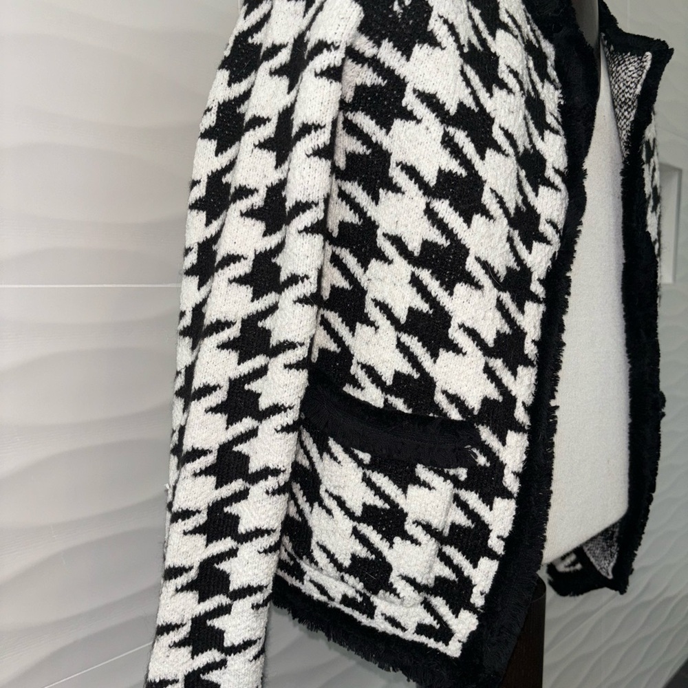 Black and White Houndstooth Women's Jacket